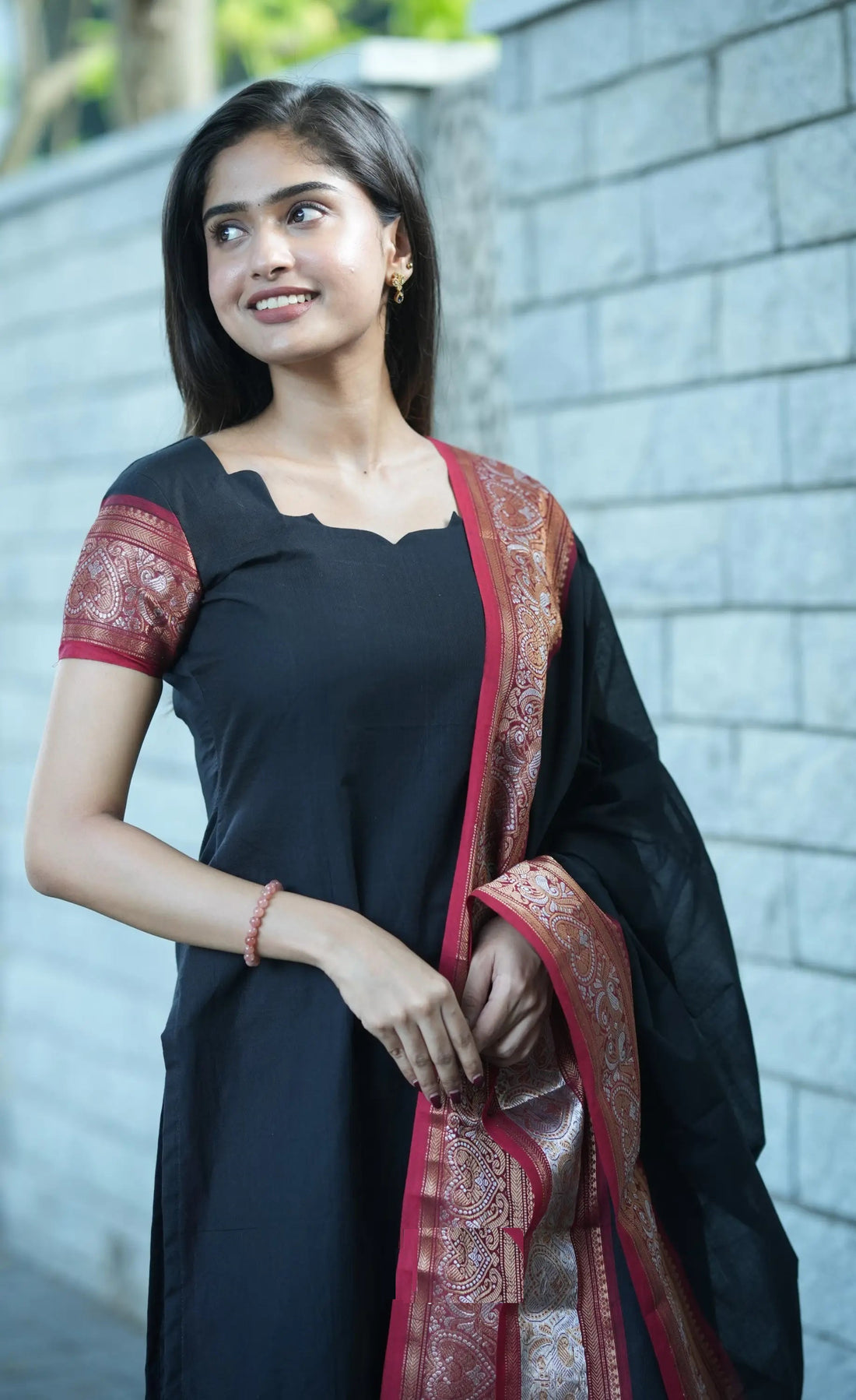 Tnisha Riva Black Cotton Salwar Suits