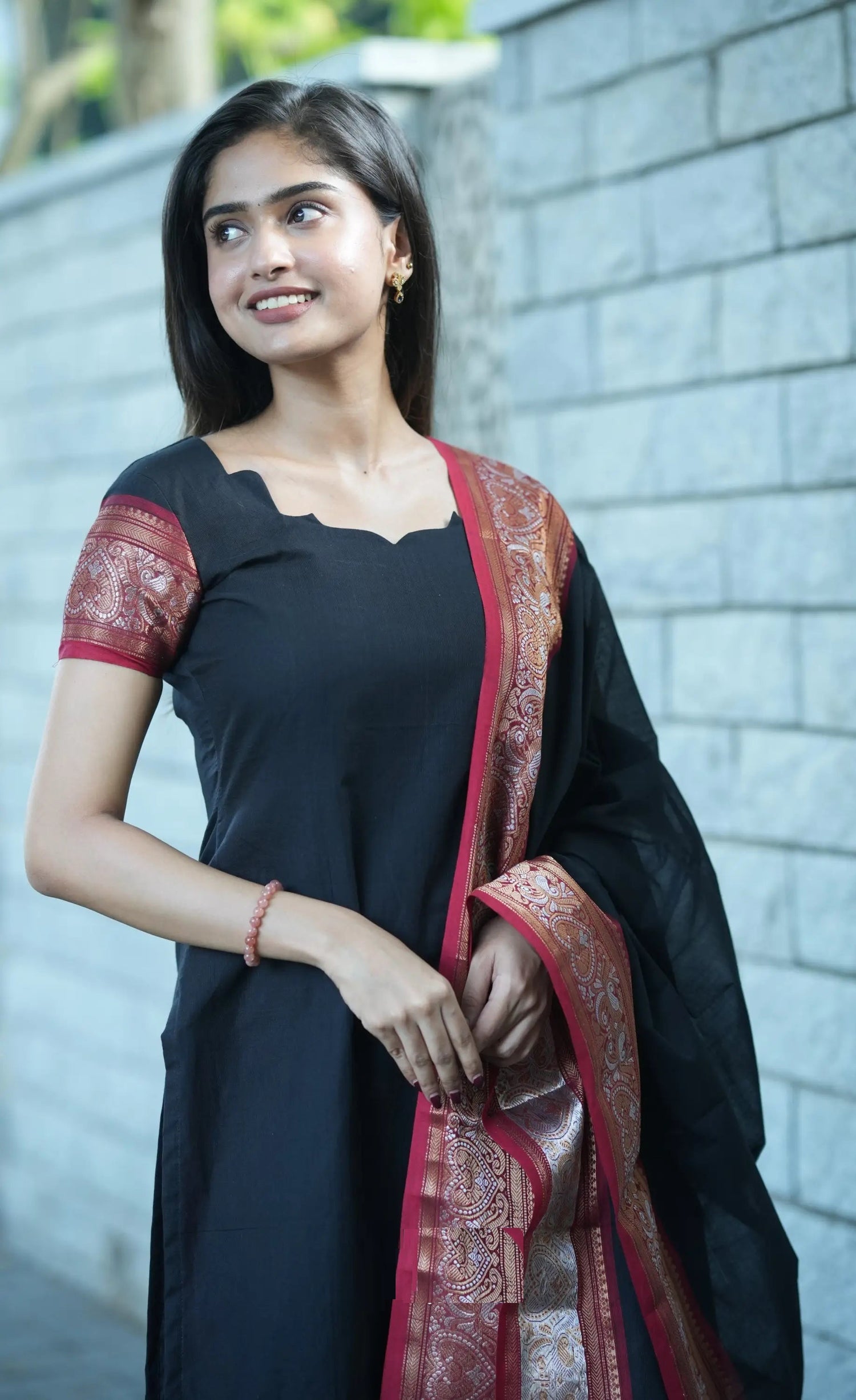 Tnisha Riva Black Cotton Salwar Suits