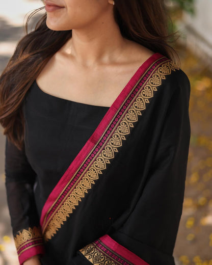 Tnisha Prachi Black Cotton Salwar Suits