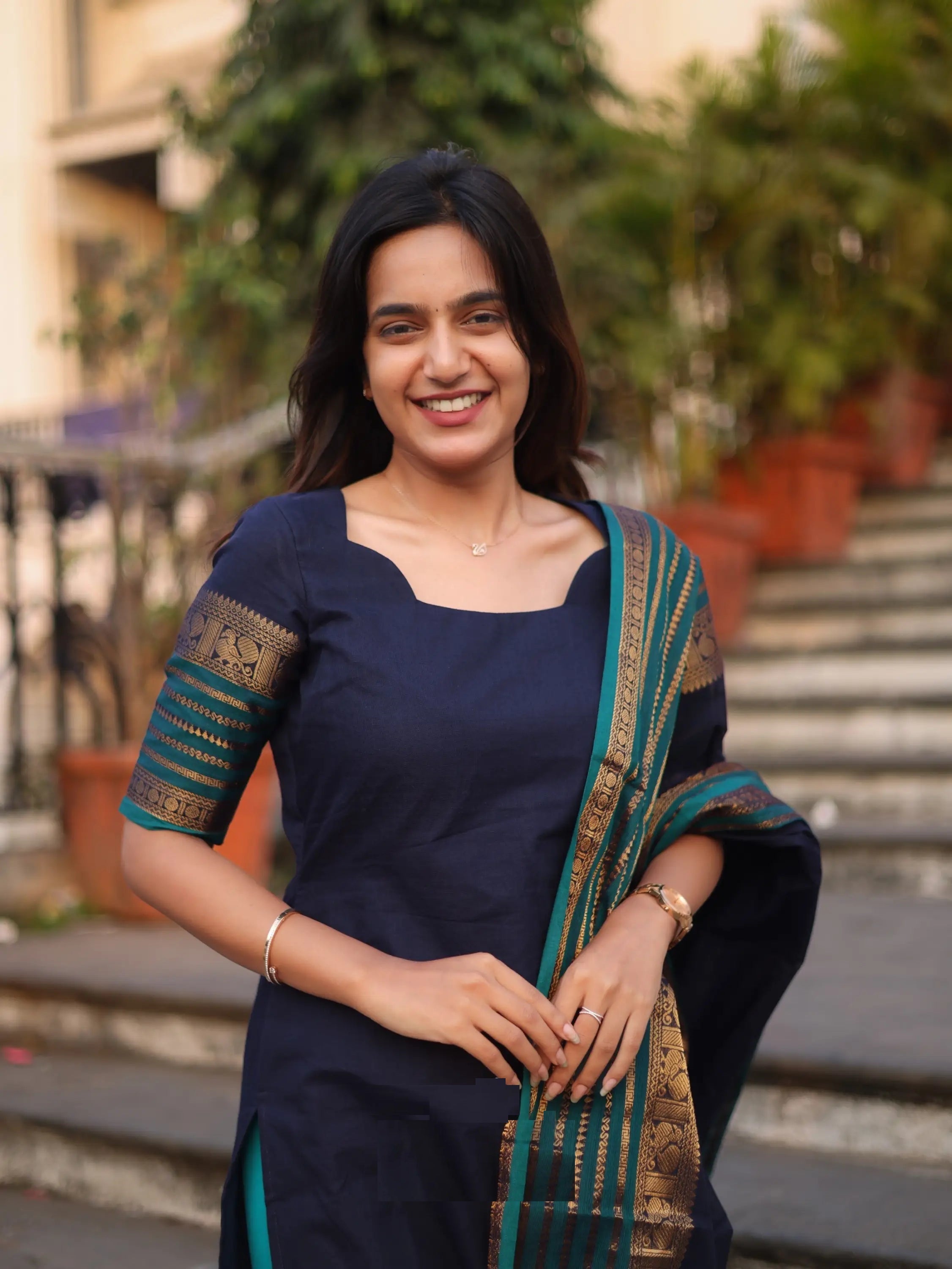 Tnisha Kajal Blue Cotton Salwar Suits