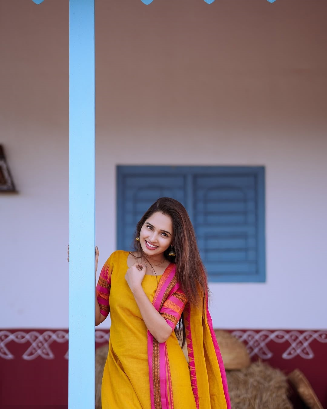 Yellow Pink Cotton Salwar Suits