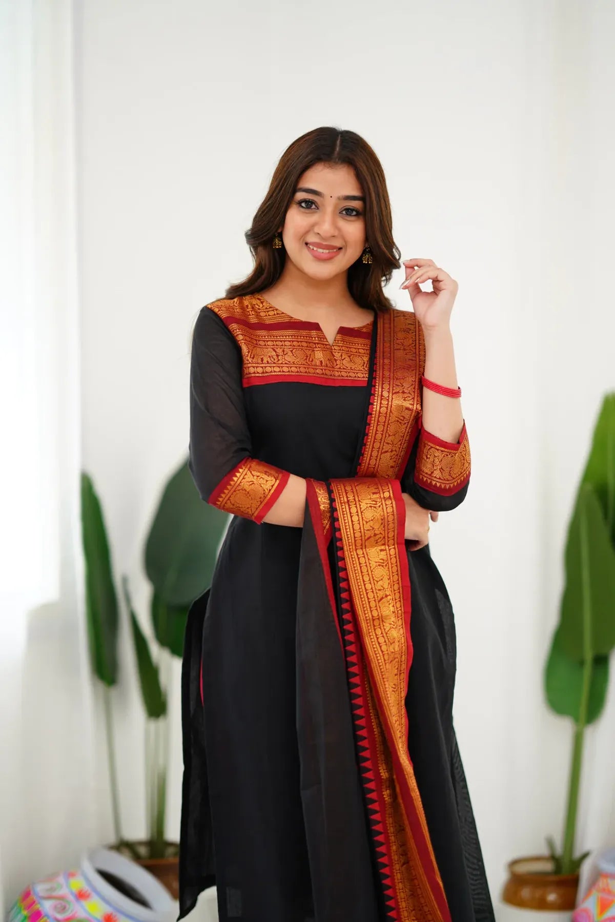 Tnisha Black Silk Salwar Suits