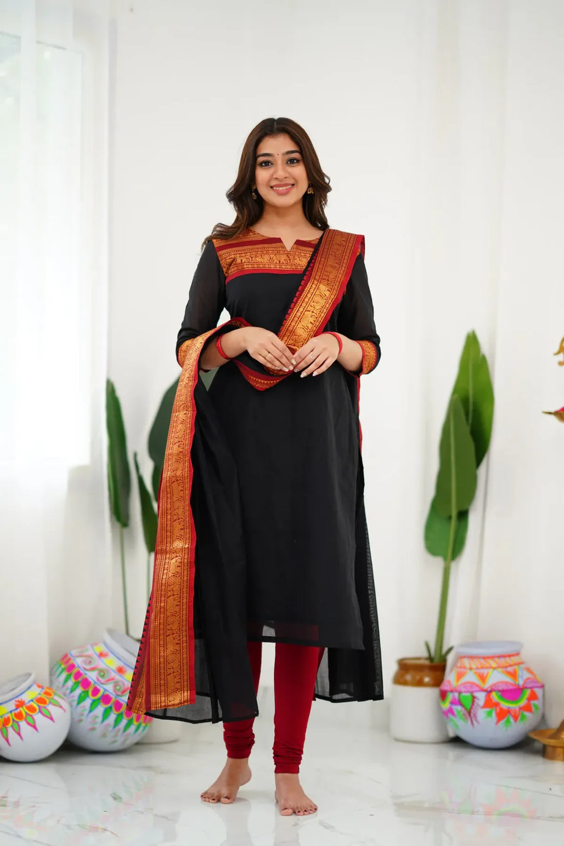 Tnisha Black Silk Salwar Suits