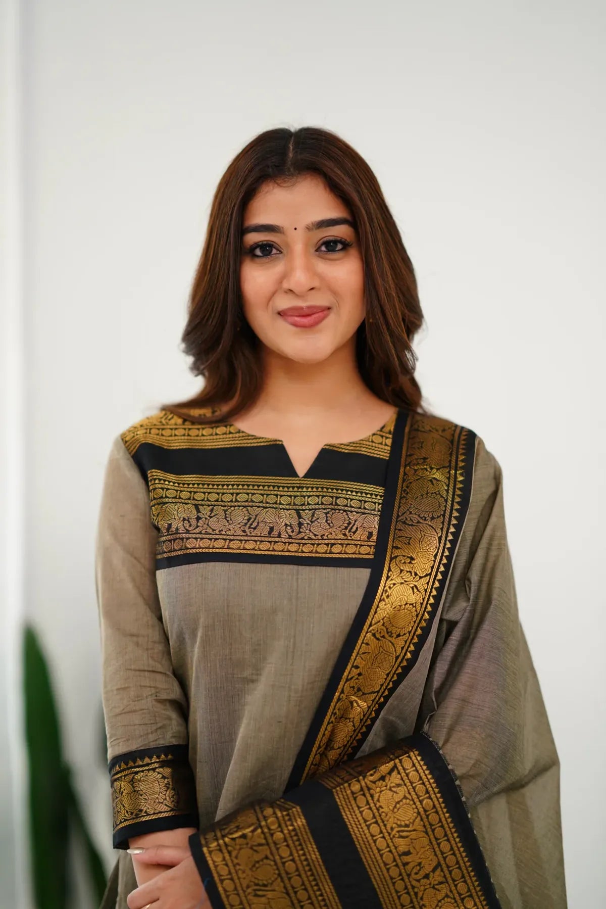 Tnisha Ash Grey Silk Salwar Suits