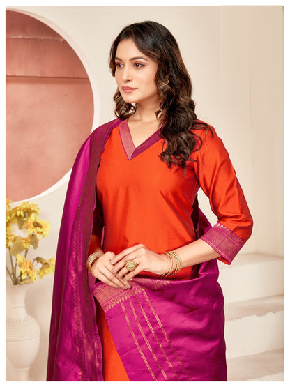 Teeba Orange and Pink  Salwar Suits