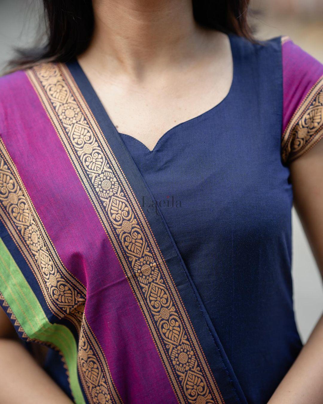 Tnisha Nevy Blue Cotton Salwar Suits